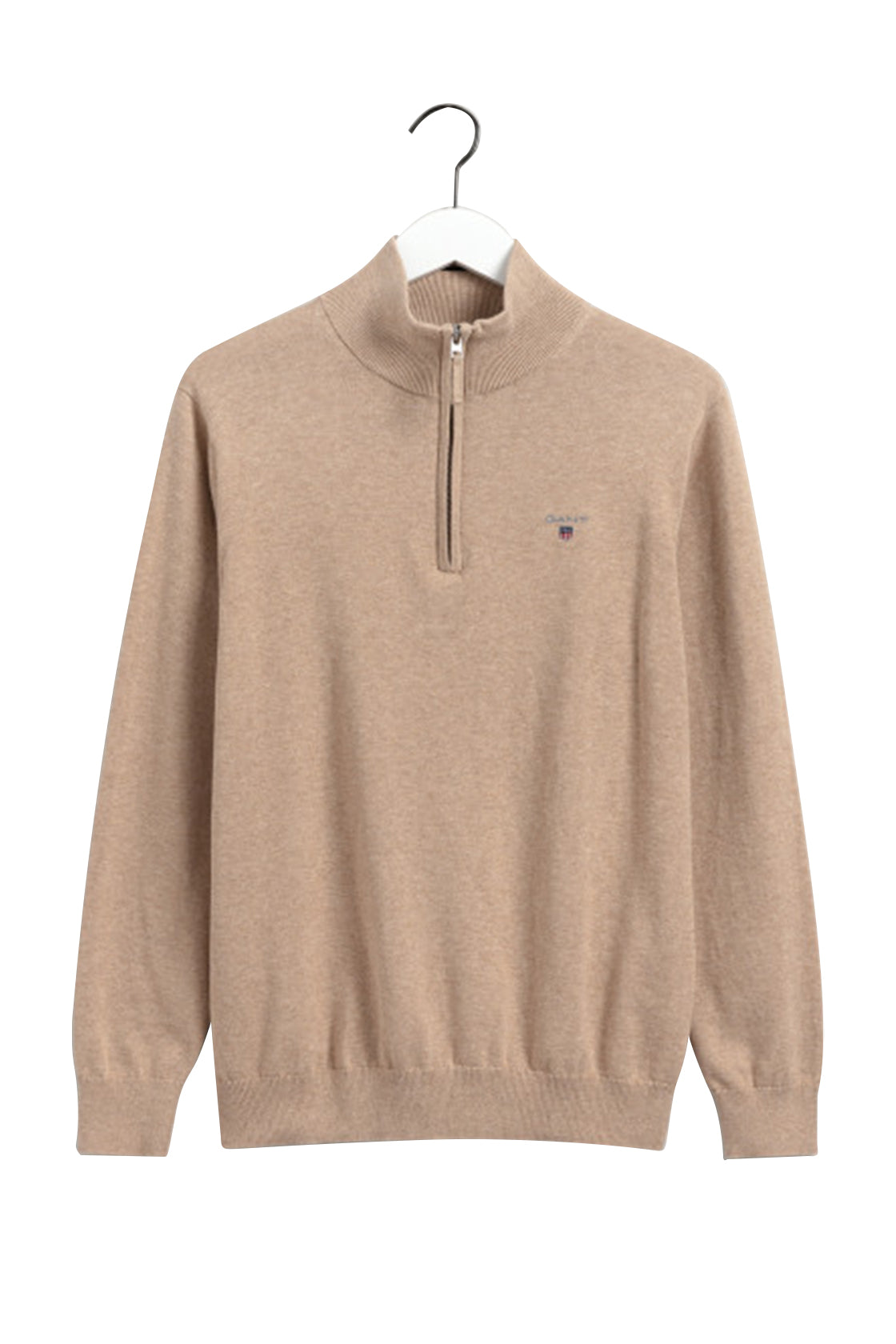 Gant Classic Cotton Half Zip Khaki Melange
