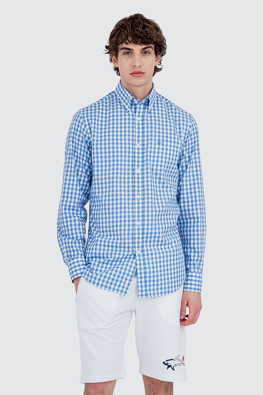 Paul & Shark Check Shirt Light Blue