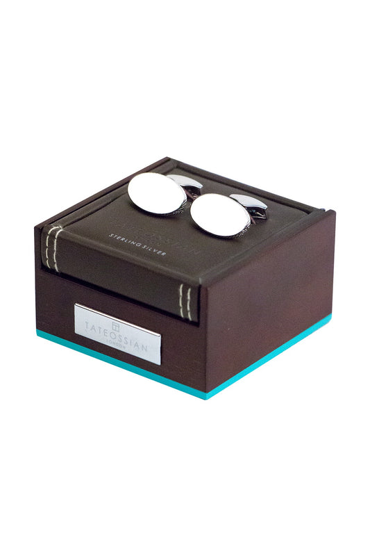 Tateossian Sterling Silver Oval Cufflinks