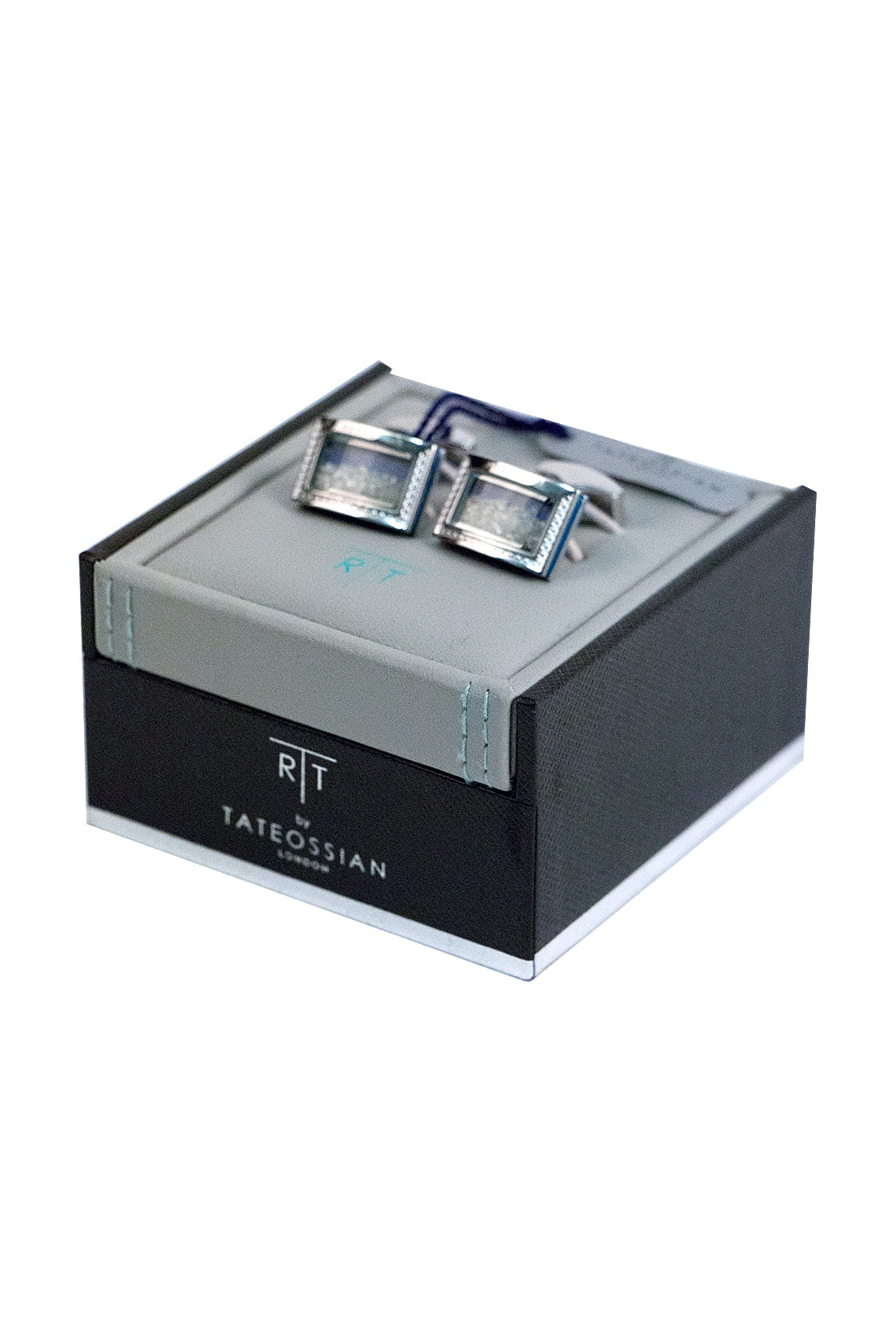 Tateossian Rectangle Dust Enamel Cufflinks