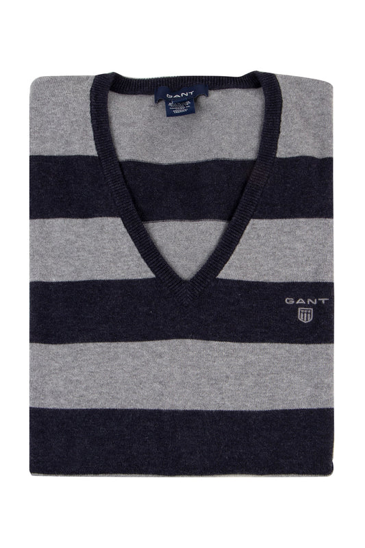 Gant Cotton Bar Stripe V-Neck Top
