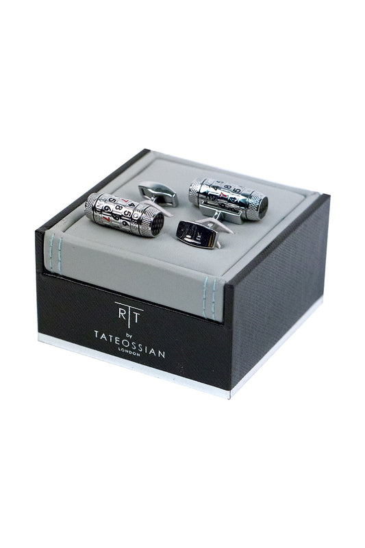 Tateossian Silver Barrel Lock Cufflinks