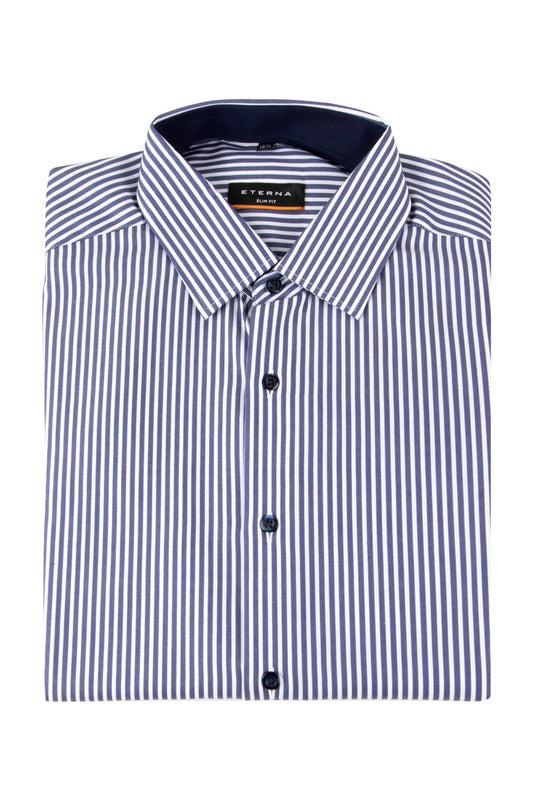 Eterna LS Business Shirt Navy Stripe