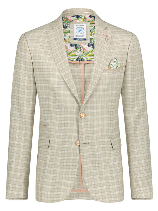 A Fish Named Fred Linen Blazer Sand Check