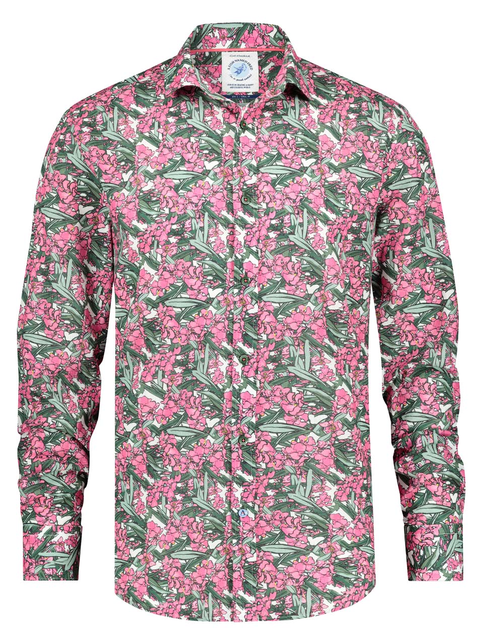 A Fish Named Fred Oleander Shirt Green/Pink