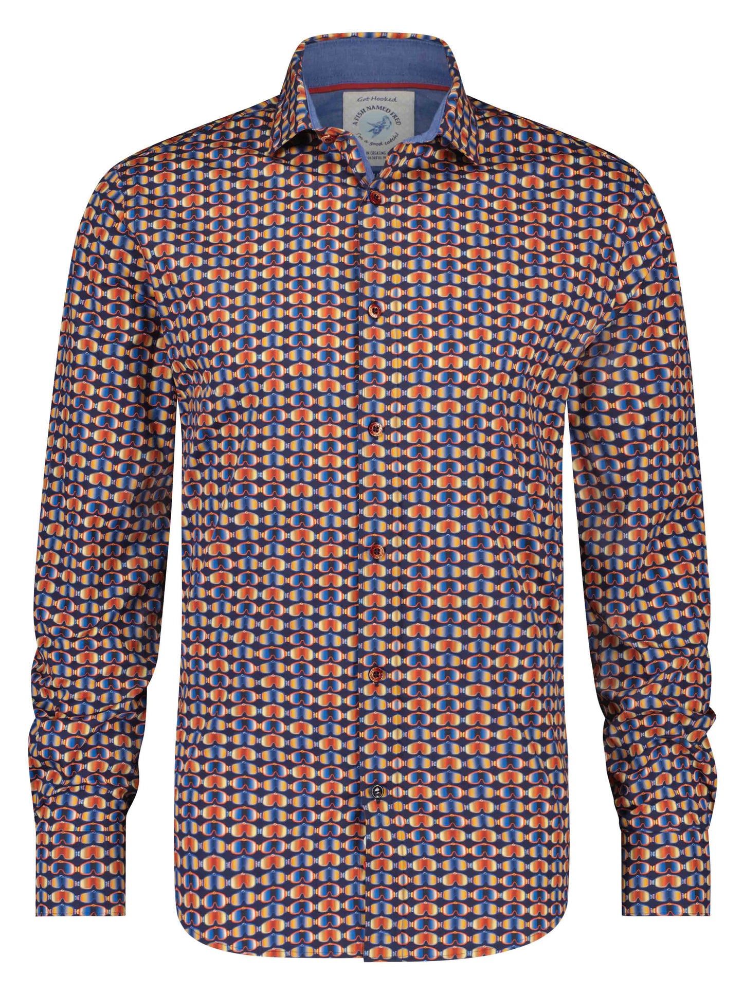 A Fish Named Fred Ski Glasses Shirt Navy