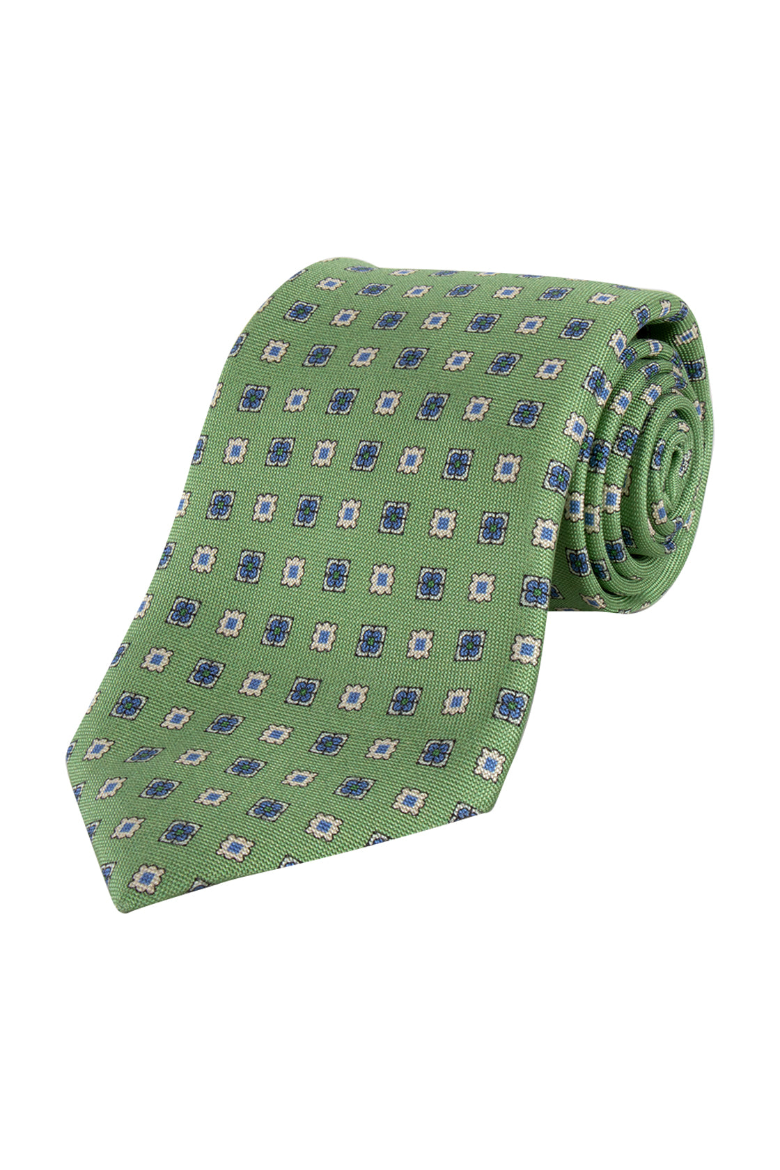 Abelard Silk Tie Pistachio Geometric