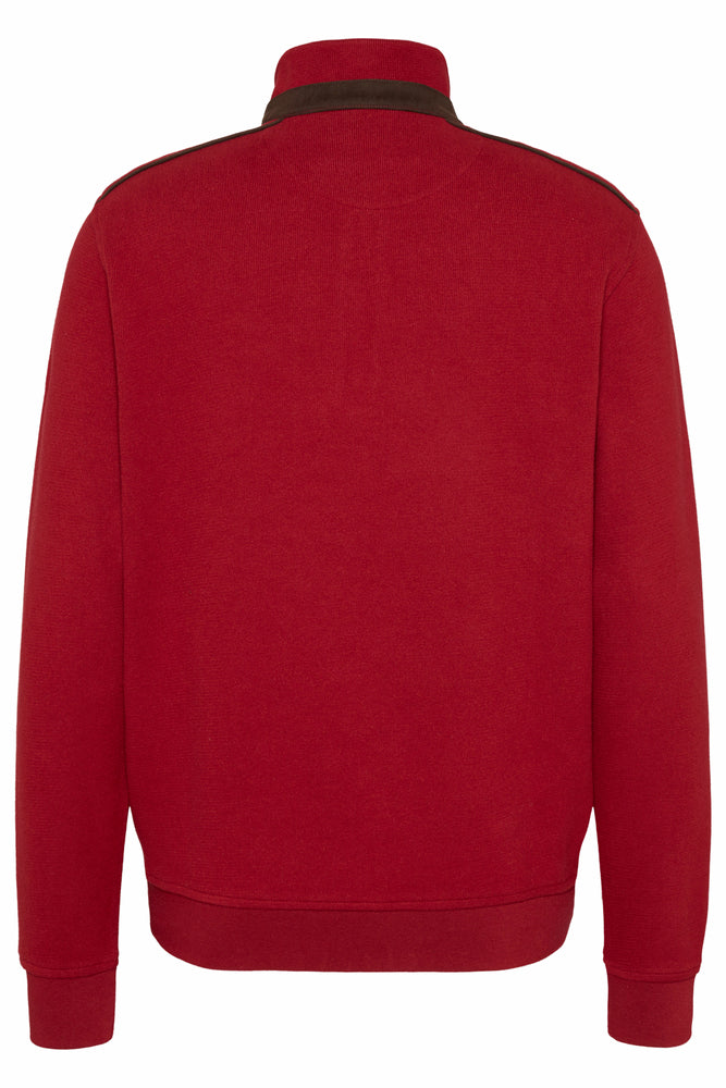 Bugatti Quarter Zip Sweat Top Red