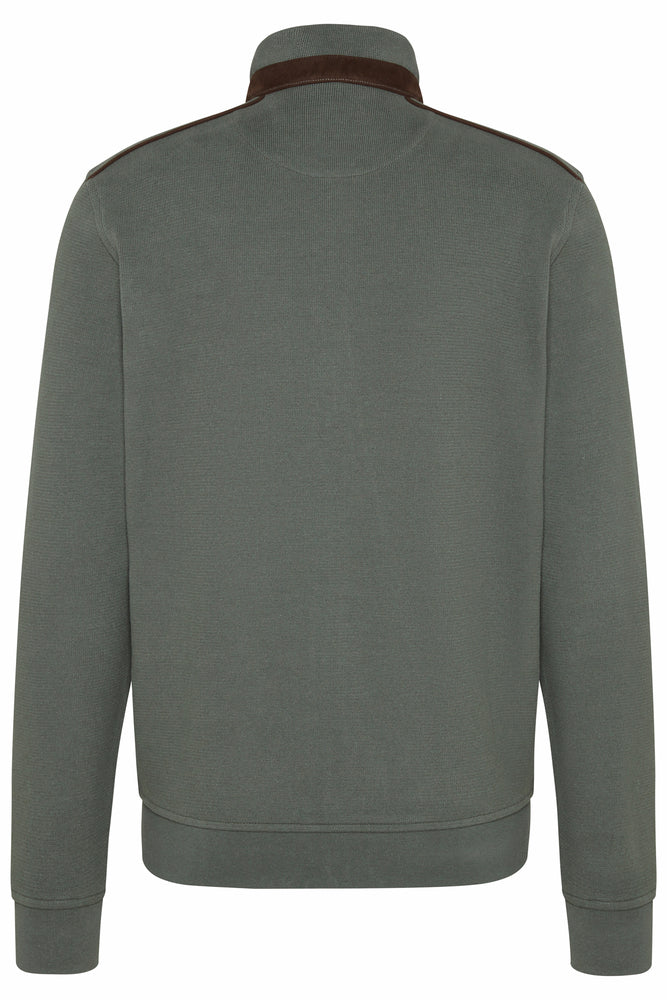 Bugatti Zip Sweat Top Green