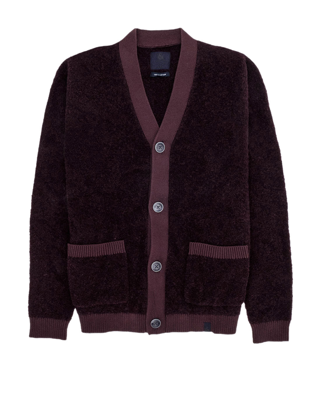 Colours Sons Boucle Button Cardigan Burgundy