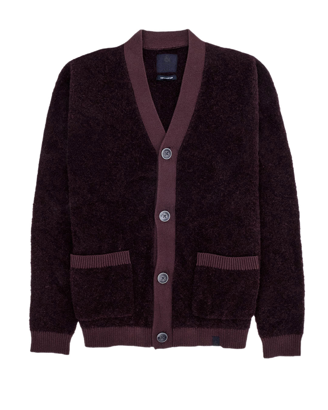 Colours & Sons Boucle Button Cardigan Burgundy