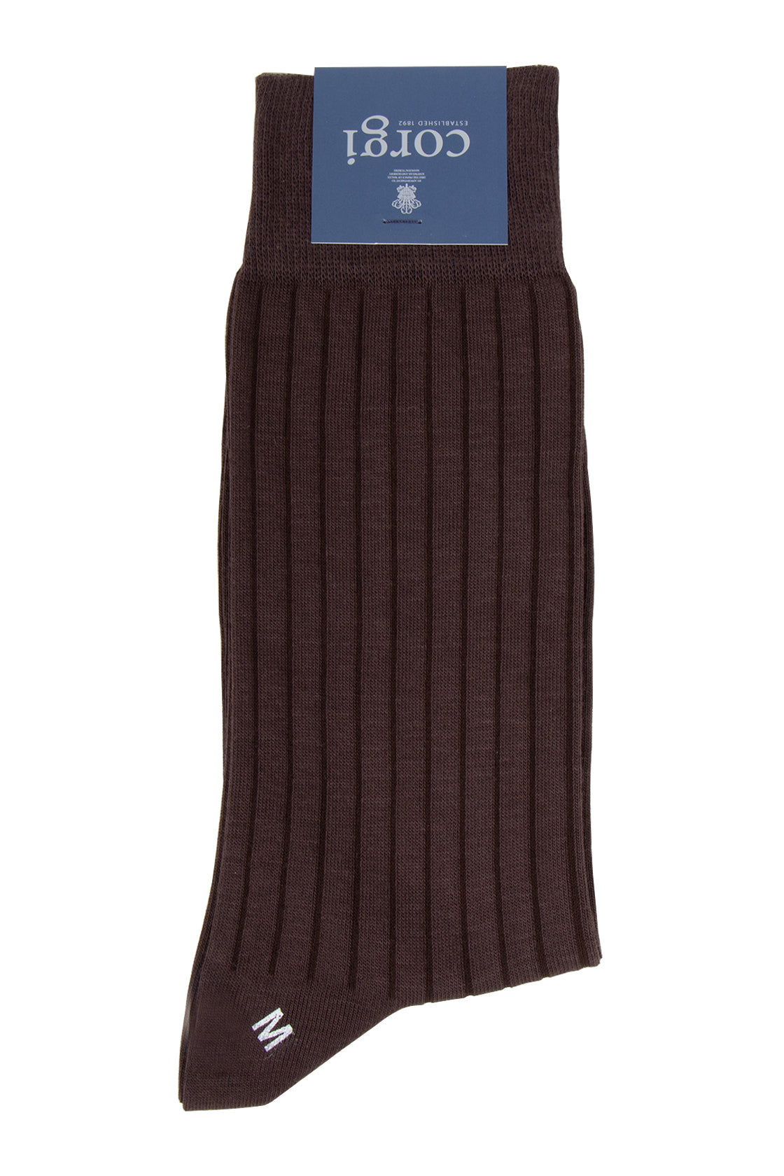 Corgi Cotton/Nylon Rib Socks Chocolate