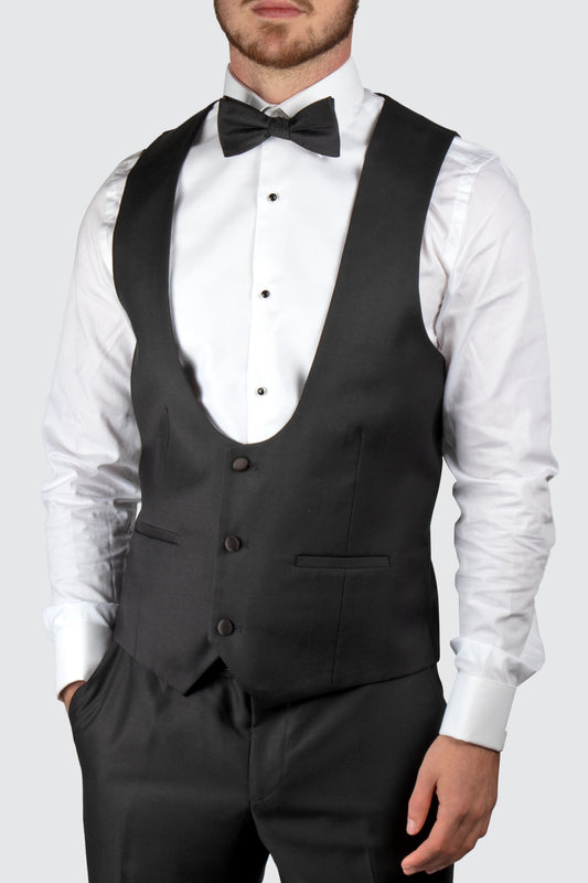 Daniel Hechter Samuel Scoop Front Waistcoat Black