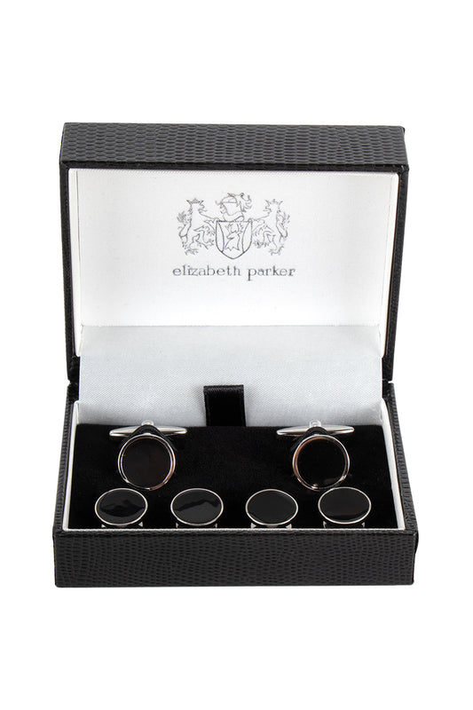 Elizabeth Parker 4 Black Dress Stud & Cufflink Set