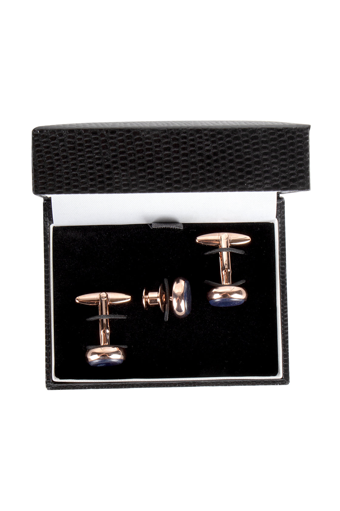 Elizabeth Parker Gold Onyx Cufflink & Lapel Set