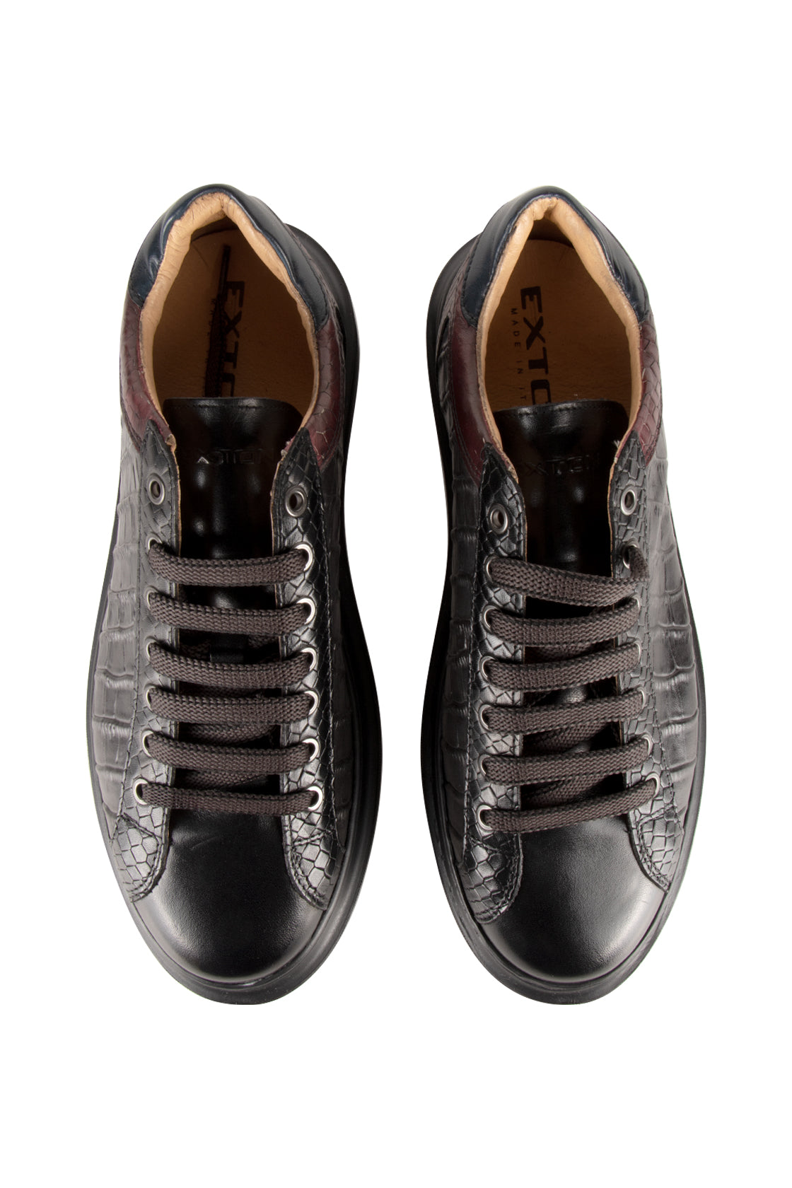 Exton Leather Trainer Black/Choc