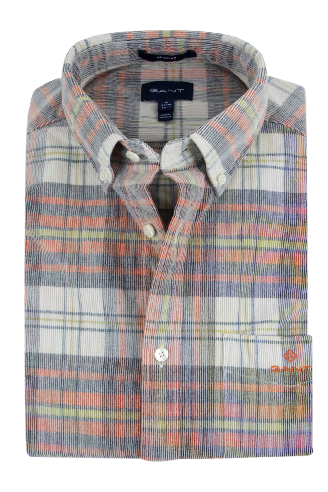 Gant Corduroy Check Shirt Orange