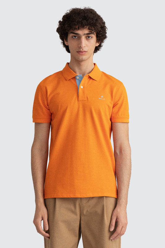 Gant Pique SS Rugger Russet Orange