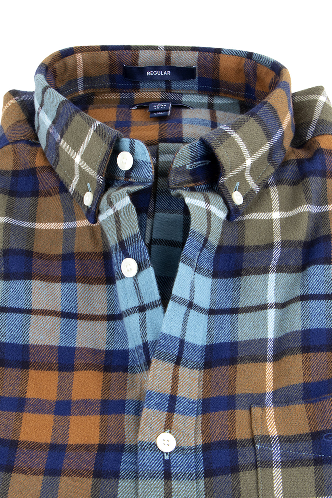Gant Regular Fit Flannel Check Shirt Adriatic Blue