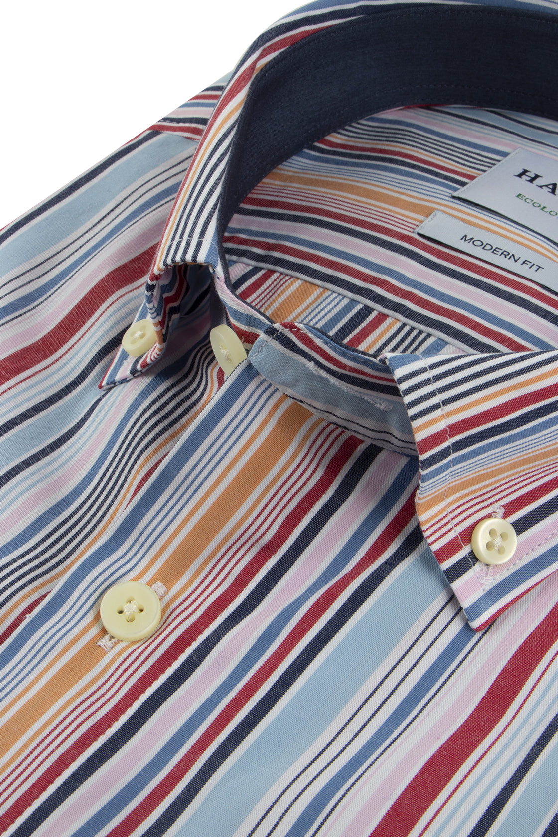 Haupt Modern Fit Short Sleeve Shirt Blue Stripe