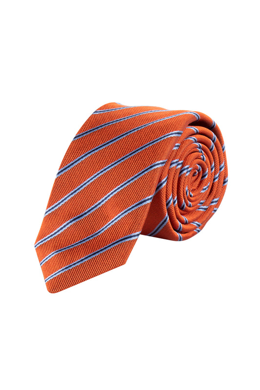 Hemley 6cm Tie Orange/Blue Stripe