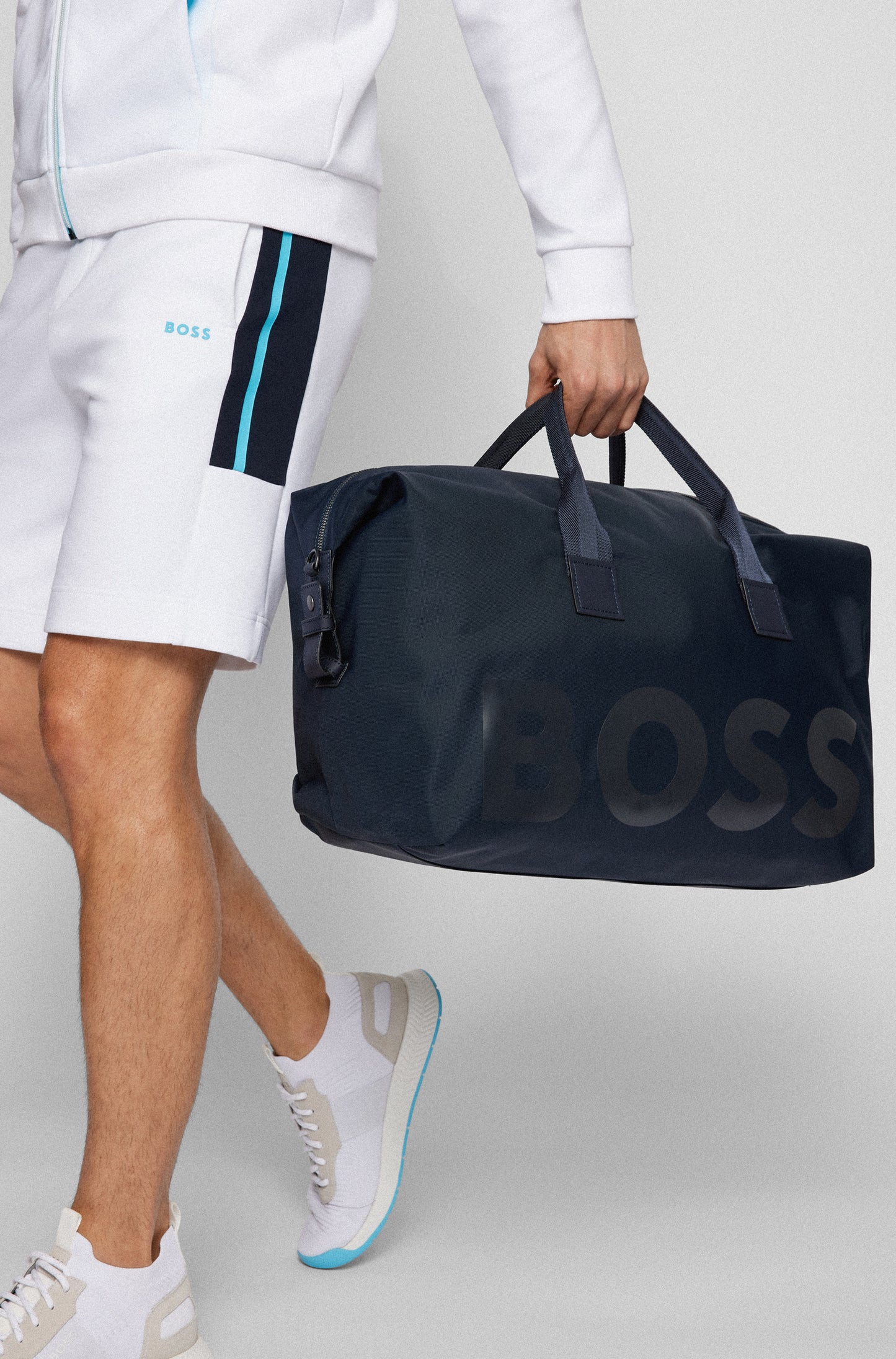 Hugo Boss Catch Leather Holdall Navy