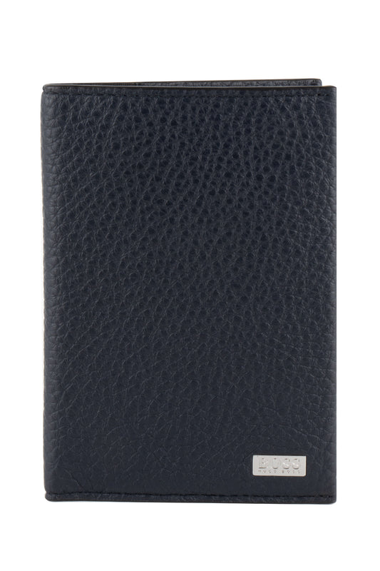 Hugo Boss Crosstown Passport Leather Wallet Navy