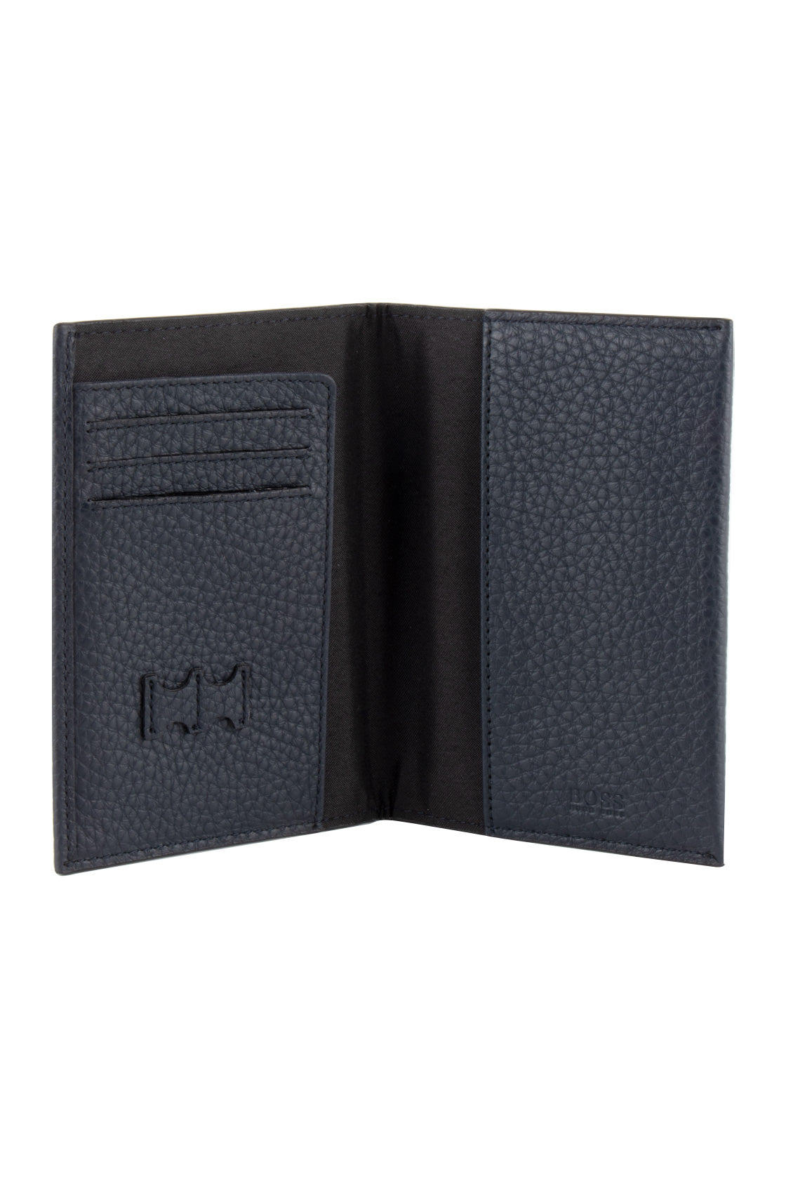 Hugo Boss Crosstown Passport Leather Wallet Navy