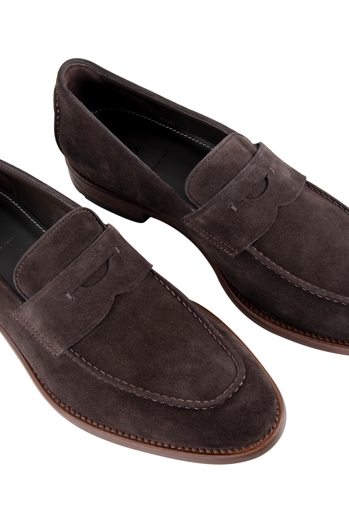 Hugo Boss Stofer Suede Penny Loafer Chocolate