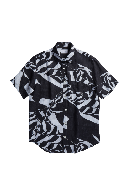 NN07 Errico Short Sleeve Shirt Black Print