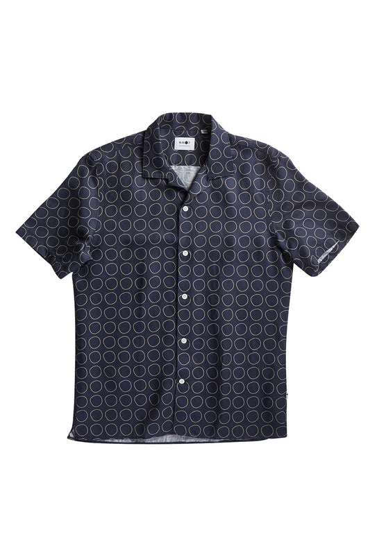 NN07 Miyagi Bowling Shirt Navy Blue
