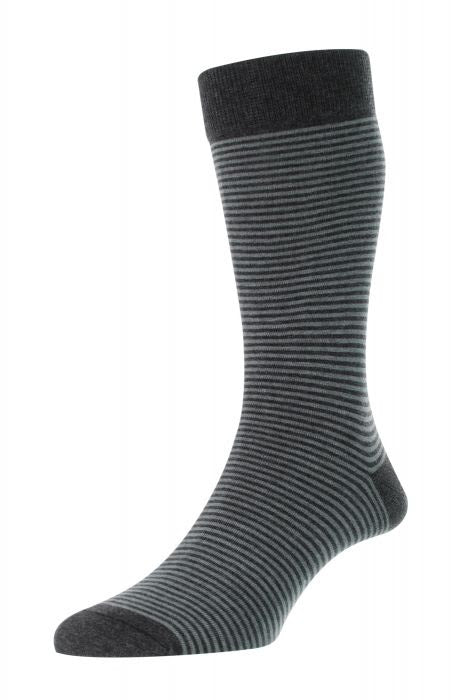 Pantherella Holst Egyptian Cotton Socks Dark Grey Mix