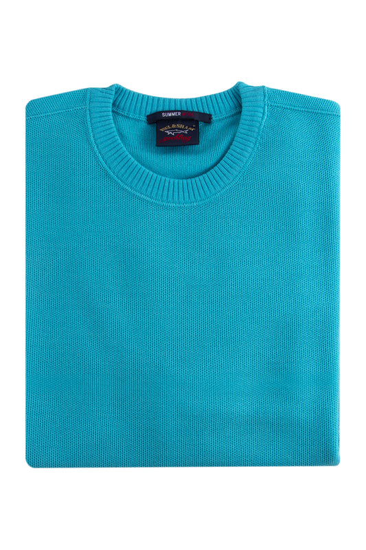 Paul & Shark Wool Plain Crew Light Blue