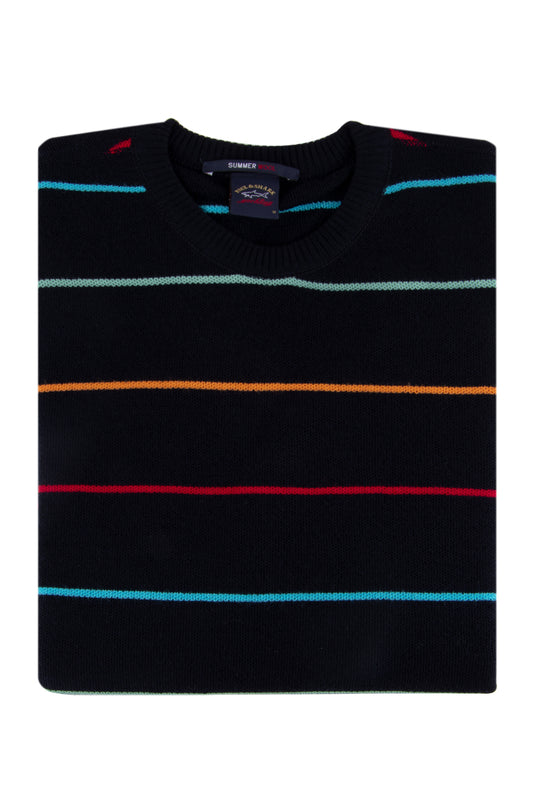 Paul & Shark Wool Stripe Crew Navy