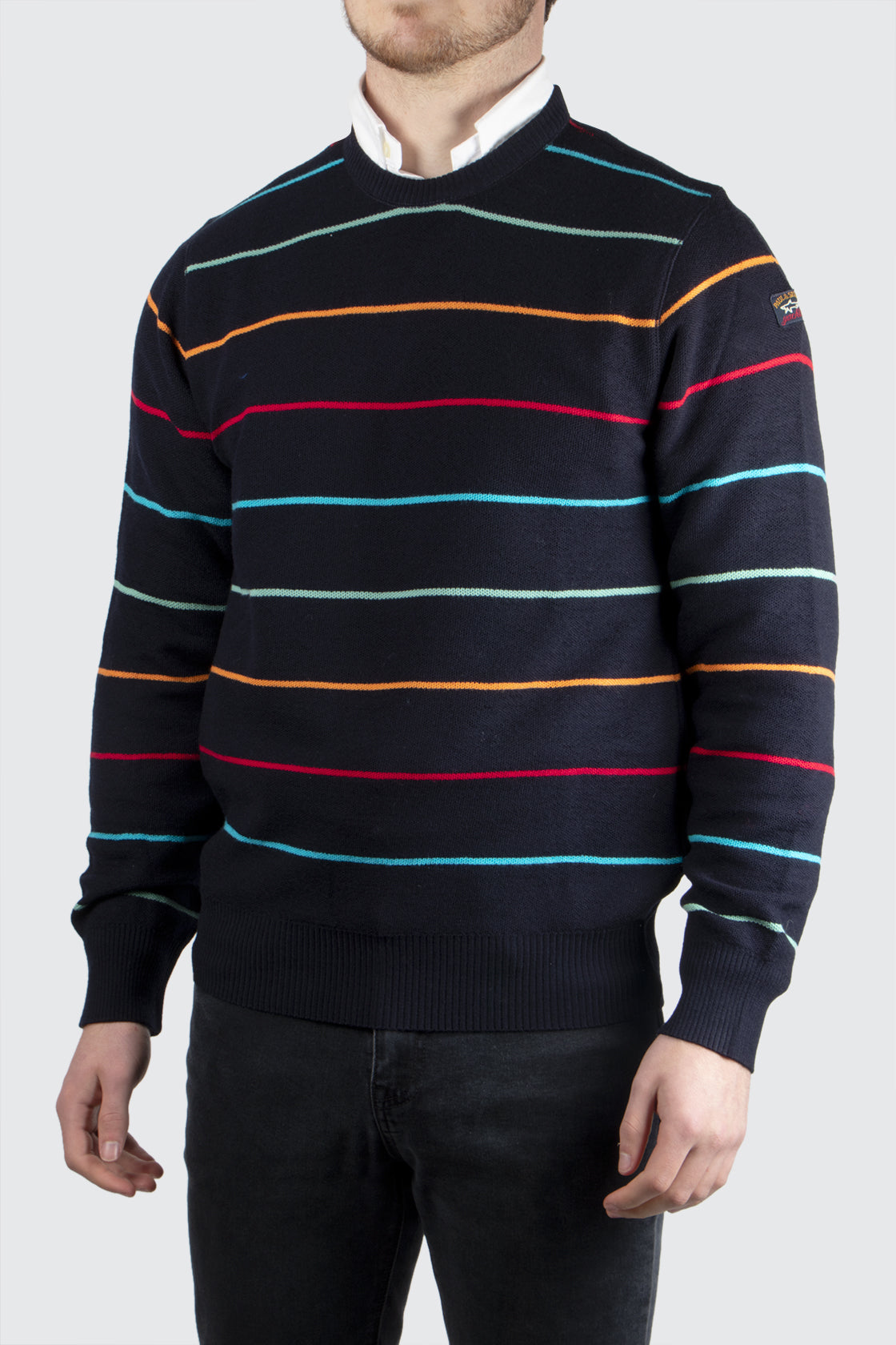 Paul & Shark Wool Stripe Crew Navy