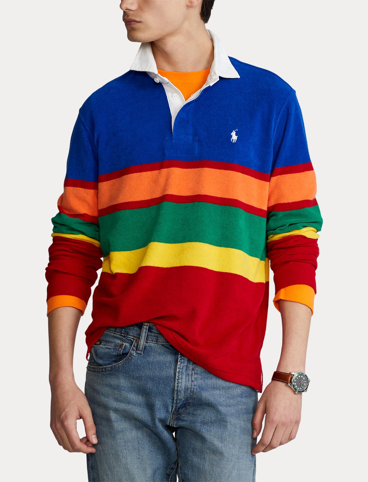 Polo Ralph Lauren Classic Fit Stripe Rugby Shirt Sapphire