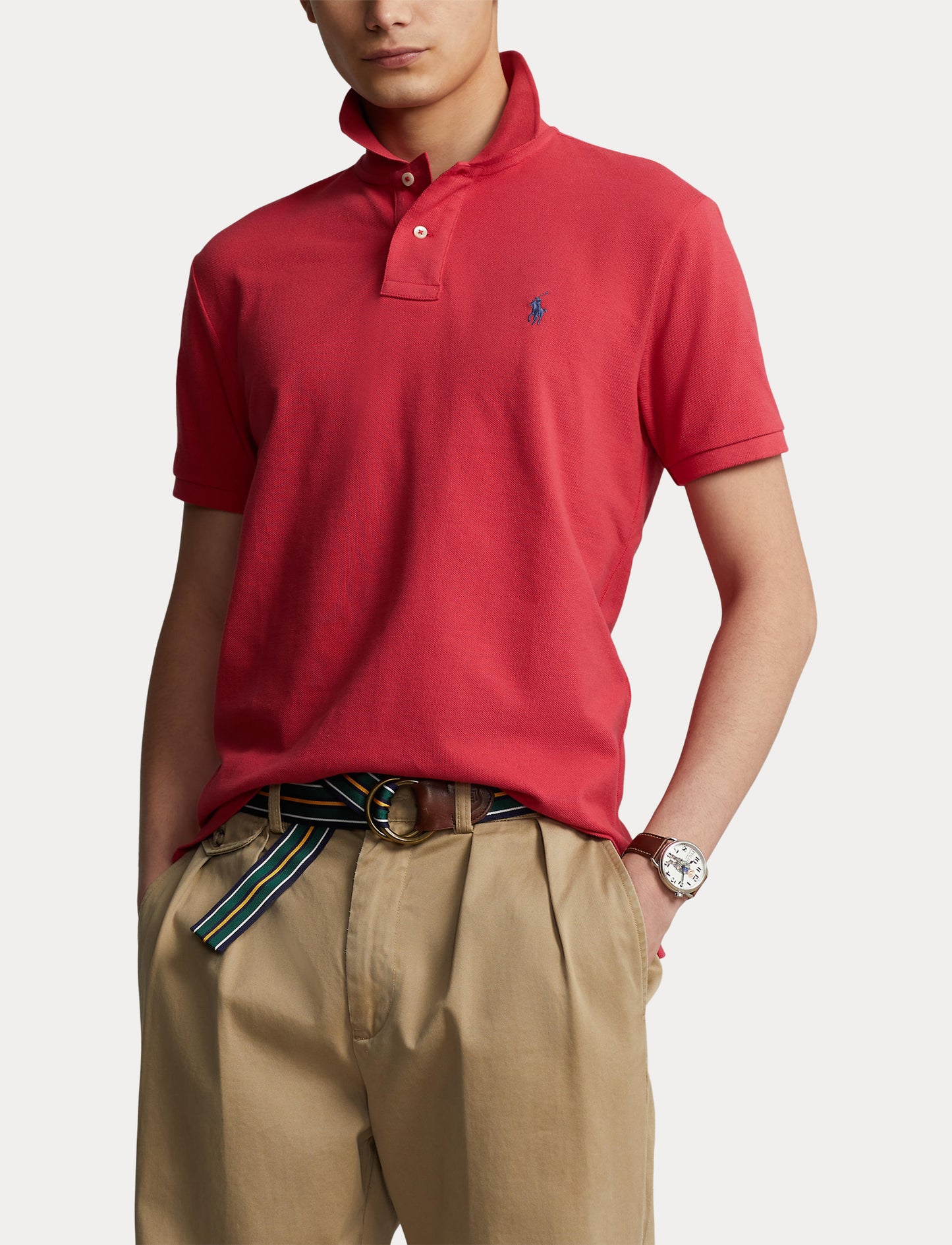 Polo Ralph Lauren Custom Mesh Polo Sunrise Red