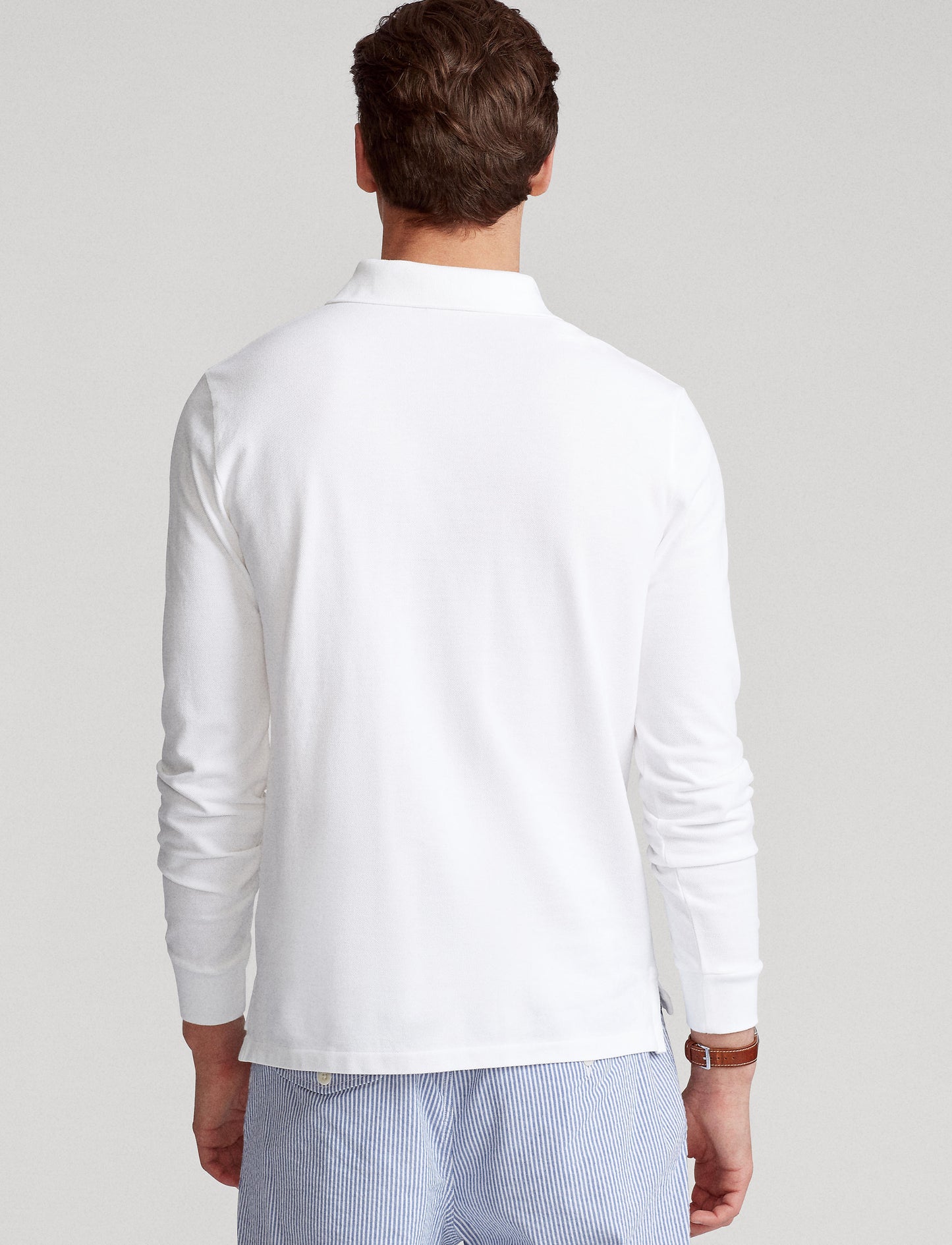 Polo Ralph Lauren Custom Slim Long Sleeve Polo White