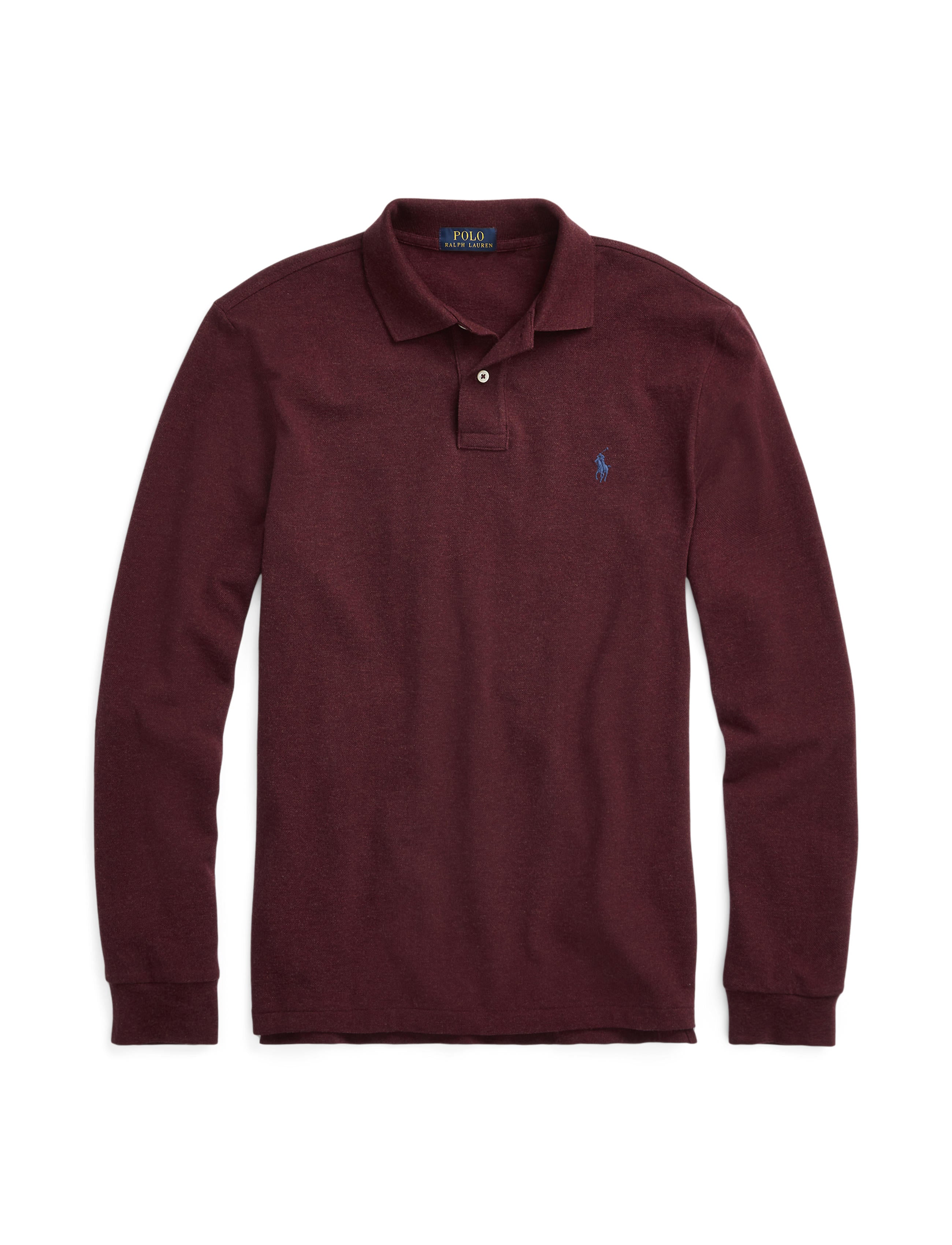 Polo Ralph Lauren Long Sleeve Mesh Polo Wine routleys