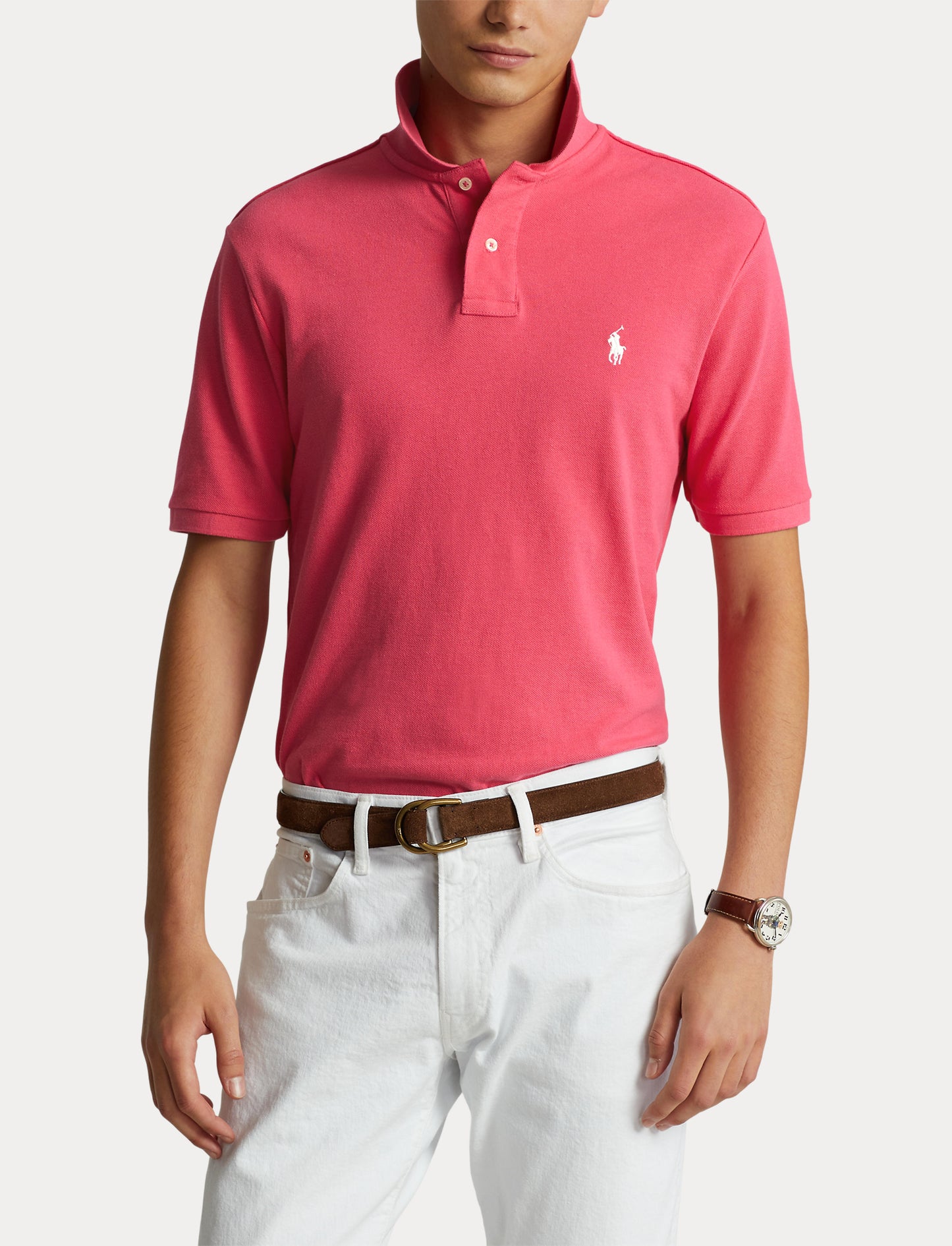 Polo Ralph Lauren Slim Fit Mesh Polo Hot Pink