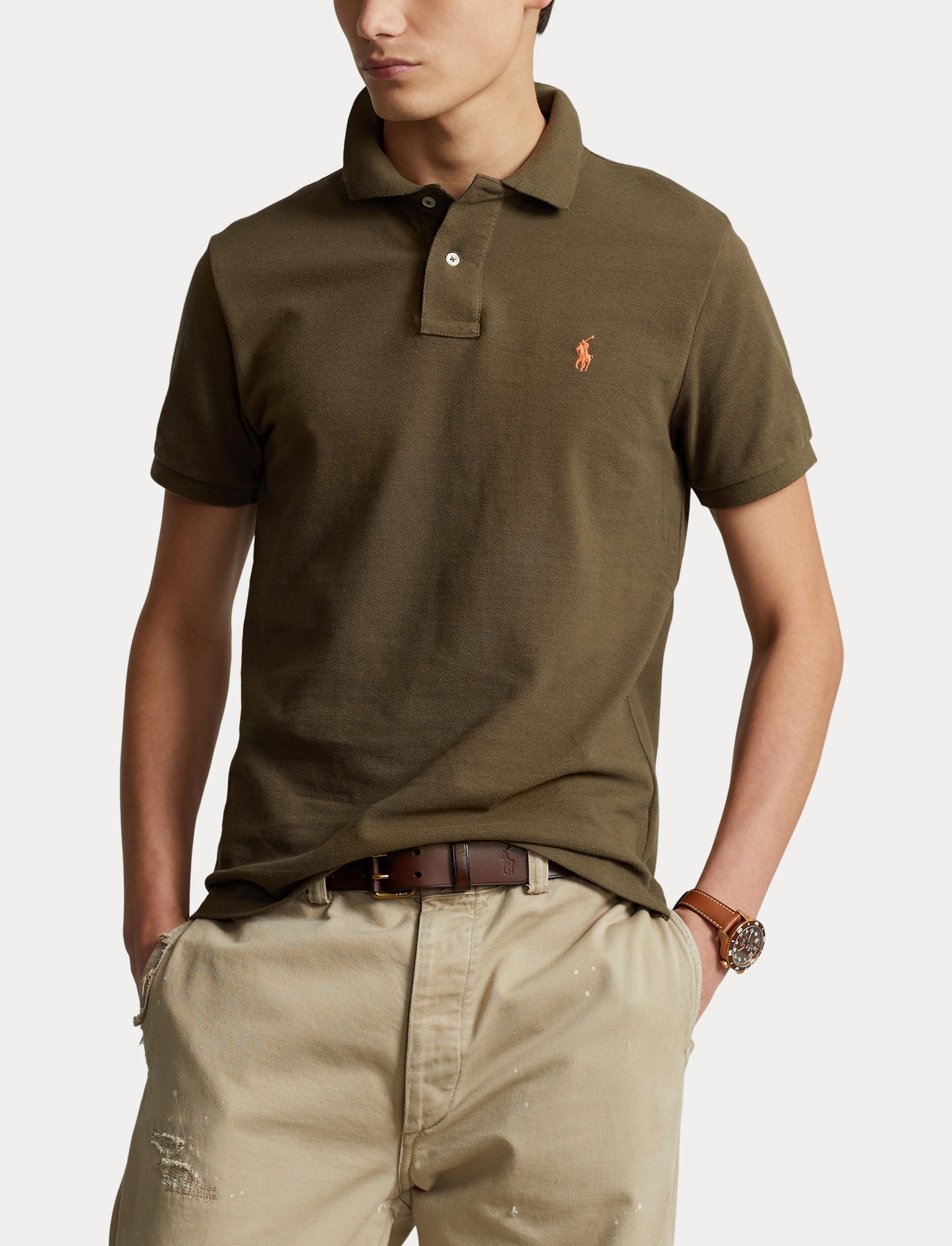 Polo Ralph Lauren Slim Fit Mesh Polo Green