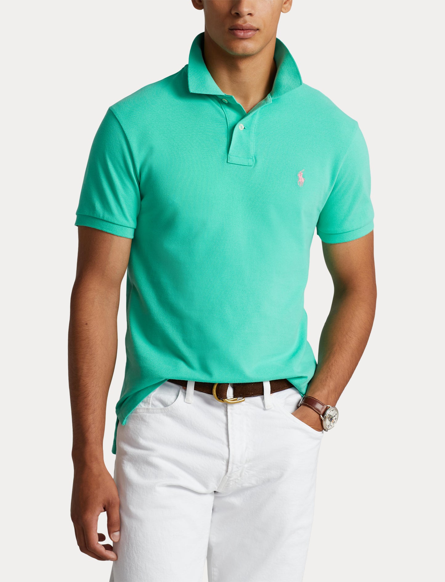 Polo Ralph Lauren Slim Fit Mesh Polo Sunset Green