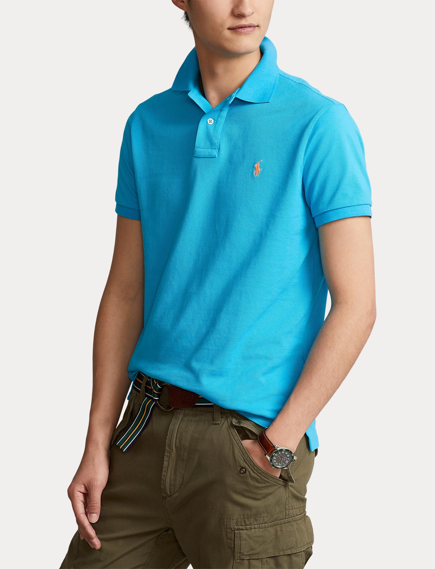 Polo Ralph Lauren Slim Fit Mesh Polo Cove Blue