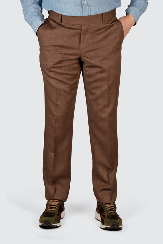 Rembrandt Lotus Wool Stretch Trouser Brown