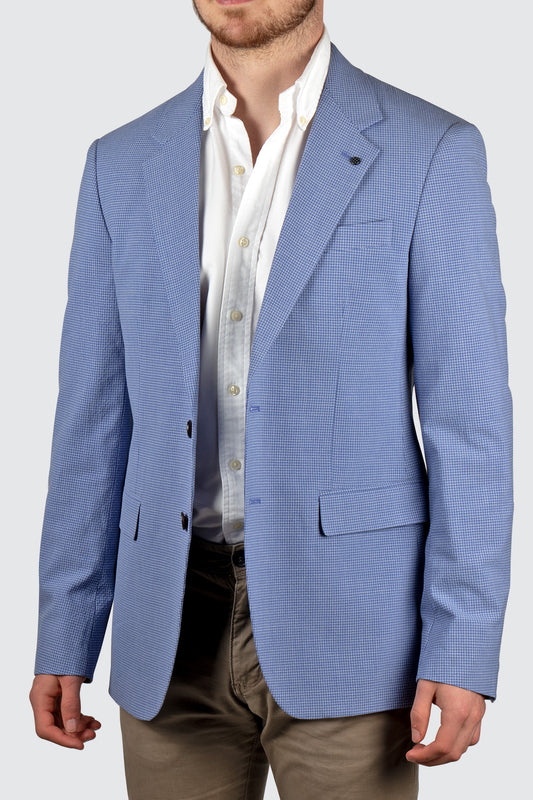 Routleys L Sportscoat Blue Microcheck