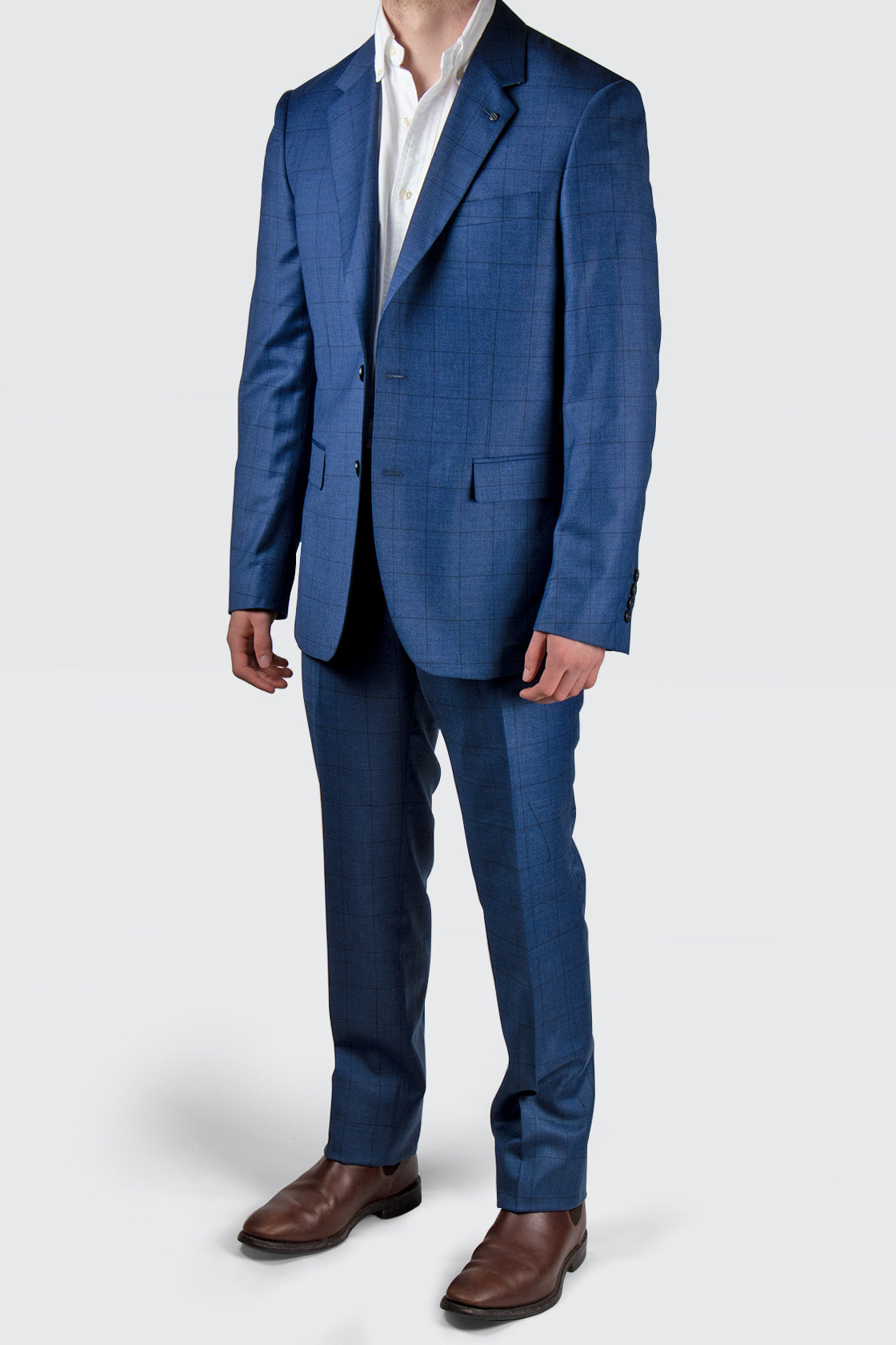 Routleys Parker Edward Suit Dark Blue Windowpane