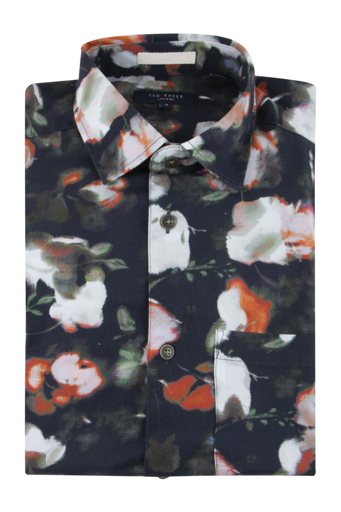 Ted Baker Fyrtruk Printed Mini Flower Shirt Navy