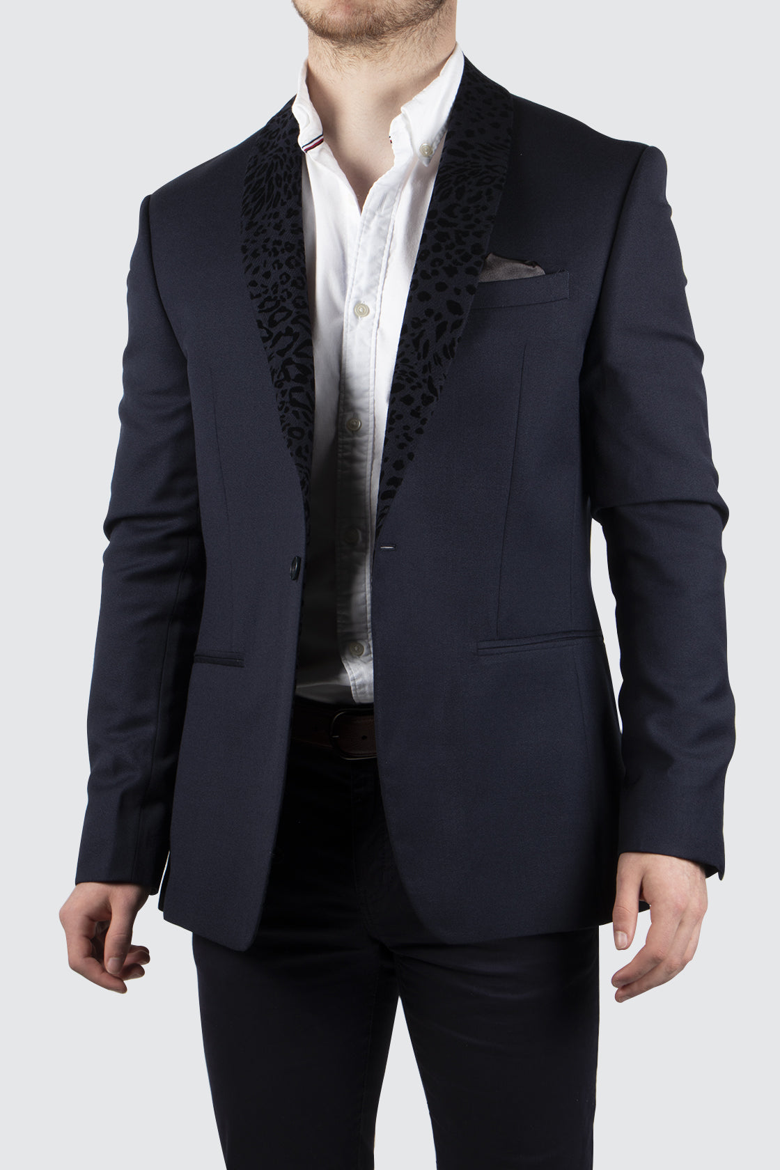 Ted Baker Dudley Crepe Flock Jacket Navy