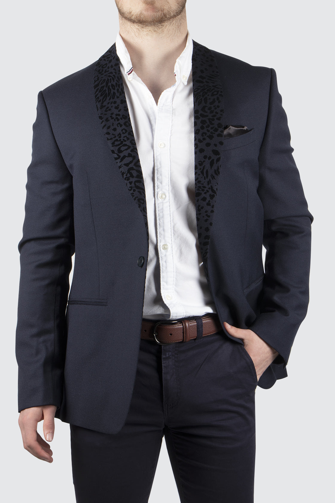 Ted Baker Dudley Crepe Flock Jacket Navy