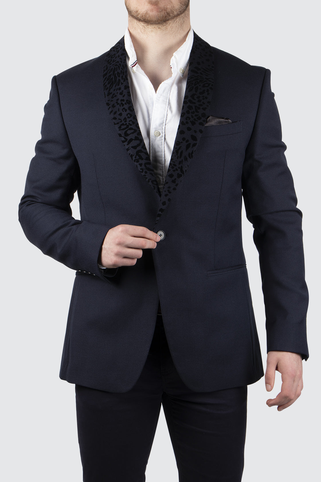 Ted Baker Dudley Crepe Flock Jacket Navy